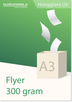 Flyer A3 - 300 grams -Hoogglans UV